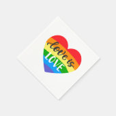 Serviette En Papier L'amour est amour Coeur arc-en-ciel (Coin)