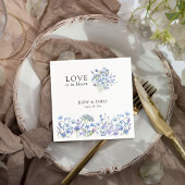 Serviette En Papier L'amour est dans Bloom Periwinkle Fleur sauvage Fl