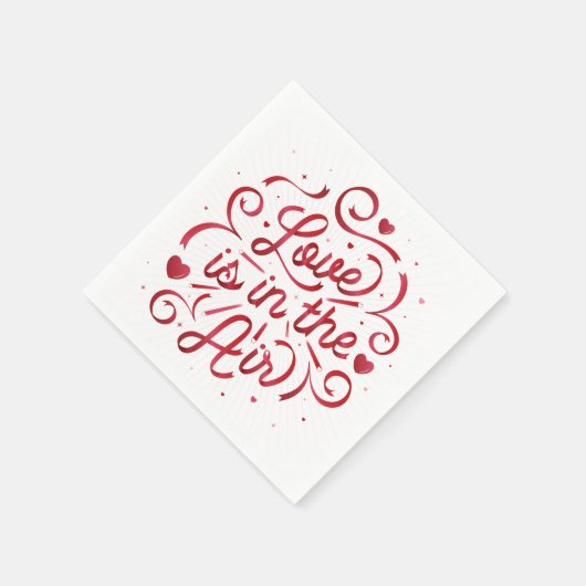 Serviette En Papier L'amour est dans l'Air Heart Party Papier serviett (Coin)