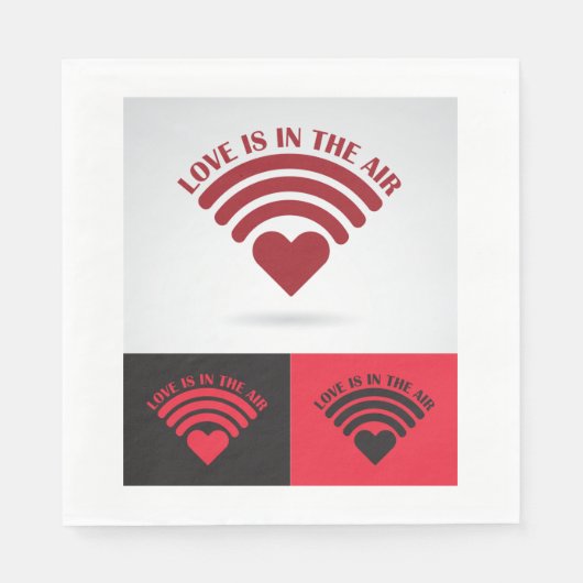 Serviette En Papier L'Amour Est Dans L'Air Wireless (Devant)