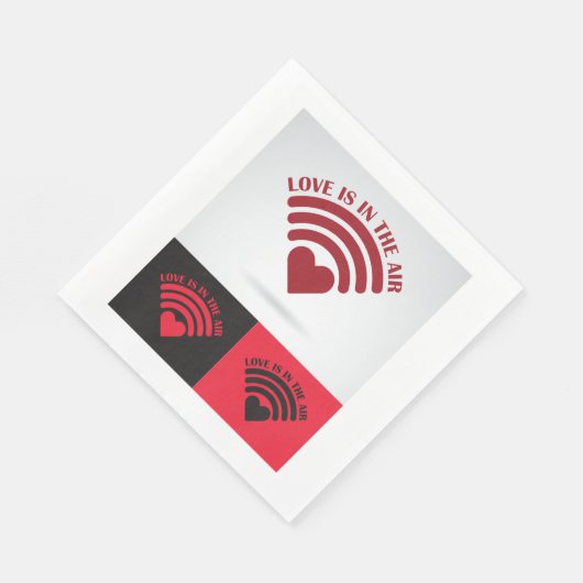 Serviette En Papier L'Amour Est Dans L'Air Wireless (Coin)