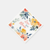 Serviette En Papier L'amour est dans l'aquarelle fleurie douche nuptia (Coin)
