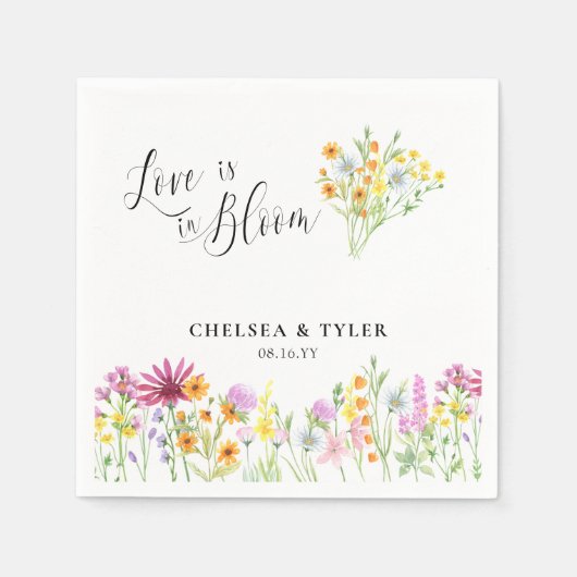Serviette En Papier L'amour est dans le Fleur sauvage de fleurs Meadow (Devant)