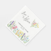 Serviette En Papier L'amour est dans le Fleur sauvage en fleurs Pastel (Coin)