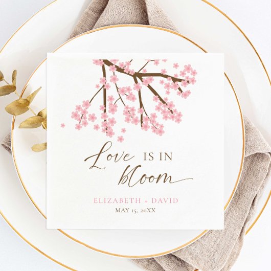 Serviette En Papier L'amour est dans le Mariage Bloom Cherry Blossoms