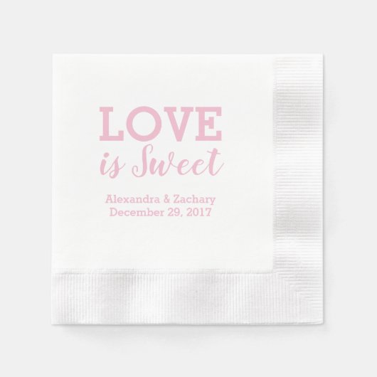 Serviette En Papier L'amour est douce rose Mariage Fiançailles Douche (Devant)