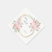 Serviette En Papier L'amour est doux Blush Floral Mariage géométrique (Coin)
