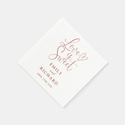 Serviette En Papier L'amour est doux élégant moderne Mariage en terre (Coin)