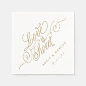 Serviette En Papier "L'amour est doux" Mariage de Parties scintillant (Devant)