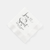 Serviette En Papier L'amour est doux moderne Black Heart Mariage de sc (Coin)