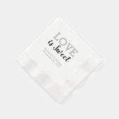 Serviette En Papier L'amour est doux Noir Argent Mariage Fiançailles (Coin)