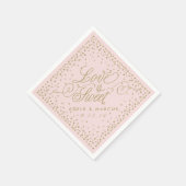 Serviette En Papier "L'amour est doux" Or étoiles Mariage rose serviet (Coin)