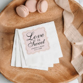 Serviette En Papier L'amour est | doux rougissent monogramme rose