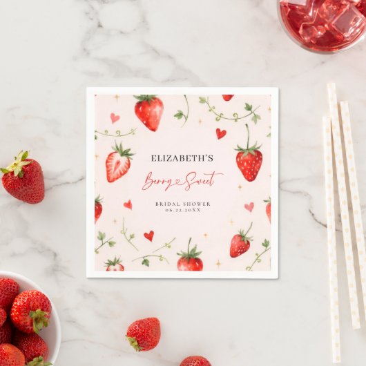 Serviette En Papier L'amour est d'une douceur de fraise Thème de la do (En situation)