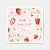 Serviette En Papier L'amour est d'une douceur de fraise Thème de la do (Devant)