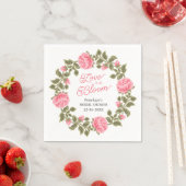 SERVIETTE EN PAPIER L'AMOUR EST EN BLOOM ASSEZ ROSE ROSES SAUVAGES (En situation)