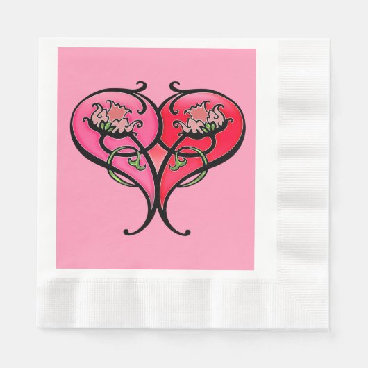 Serviette En Papier L'amour est en fleur (Devant)