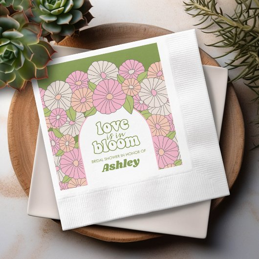 Serviette En Papier L'amour est en fleur - Fête de mariage Boho Flower