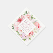 Serviette En Papier L'amour est en fleur | Fête des mariées à cadre sa (Coin)