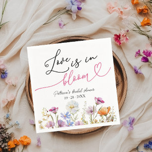 Serviette En Papier L'amour est en fleurs : Baby Shower avec Fleurs Sa