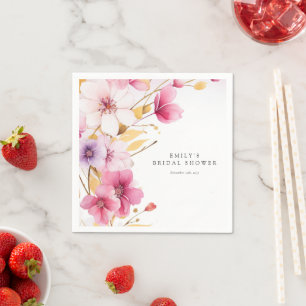 Serviette En Papier L'amour est en fleurs : Baby Shower Mariage