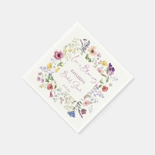 Serviette En Papier L'amour est en fleurs, douche de mariée bohème sau (Coin)