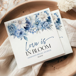 Serviette En Papier L'amour est en fleurs Dusty Blue Floral Fête de Ma