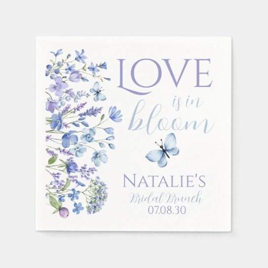 Serviette En Papier L'amour est en fleurs Fête de mariage florale cham (Devant)