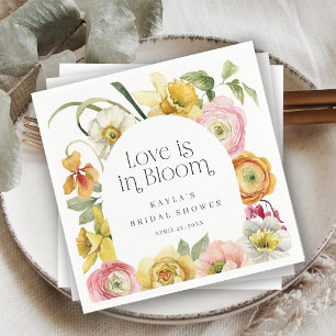 Serviette En Papier L'amour est en fleurs Fête de mariage florale lumi