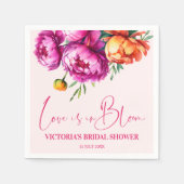 Serviette En Papier L'amour est en fleurs rose impression pour la douc (Devant)