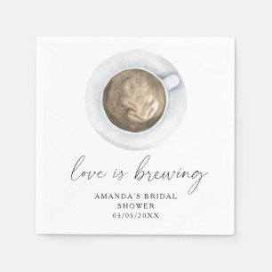 Serviette En Papier L'amour est en train de brasser Café nuptiale douc