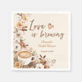 Serviette En Papier L'amour est en train de faire du café Baby Shower (Devant)