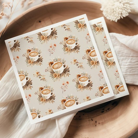 Serviette En Papier L'amour est en train de préparer le café Fête de m