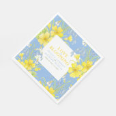 Serviette En Papier L'amour est floraison fleurs de printemps bleu mar (Coin)