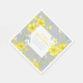 Serviette En Papier L'amour est floraison fleurs de printemps gris mar (Coin)