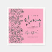 Serviette En Papier L'amour est floraison rose & noir fleurie douche n (Devant)