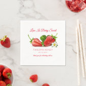 Serviette En Papier L'amour est Fruit aux fraises sucrées | MARIAGE (En situation)