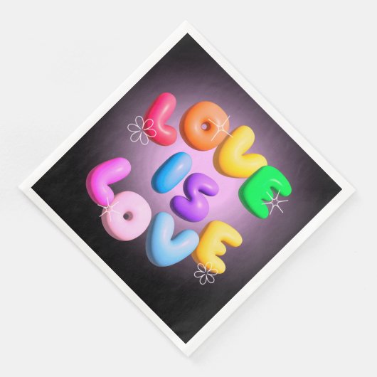 Serviette En Papier L'amour est l'amour : Rainbow Pride Papier serviet (Coin)