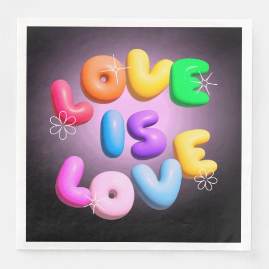 Serviette En Papier L'amour est l'amour : Rainbow Pride Papier serviet (Devant)