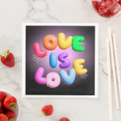 Serviette En Papier L'amour est l'amour : Rainbow Pride Papier serviet (En situation)