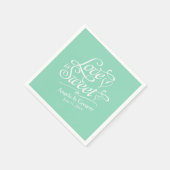 Serviette En Papier L'amour est Mariage | Bonbons Buffet Menthe Vert (Coin)
