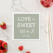 Serviette En Papier L'amour est Mariage doux serviettes Monogramme (En situation)