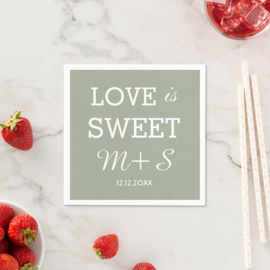 Serviette En Papier L'amour est Mariage doux serviettes Monogramme (En situation)