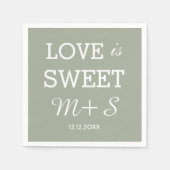 Serviette En Papier L'amour est Mariage doux serviettes Monogramme (Devant)
