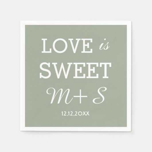Serviette En Papier L'amour est Mariage doux serviettes Monogramme (Devant)