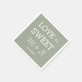 Serviette En Papier L'amour est Mariage doux serviettes Monogramme (Coin)