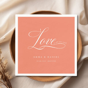 Serviette En Papier L'amour est tout ce dont vous avez besoin ! Élégan