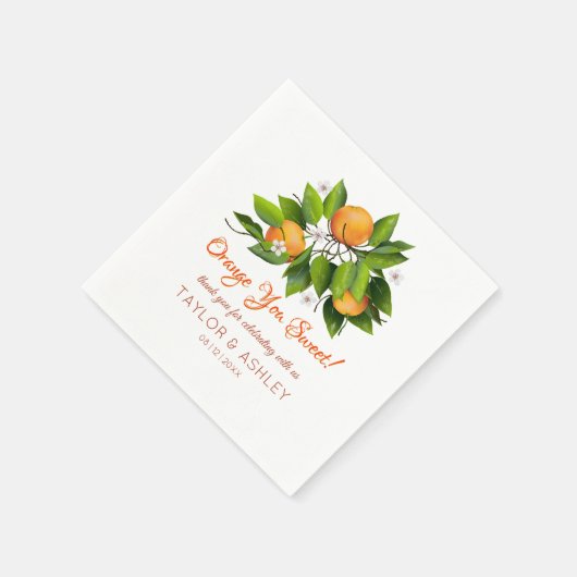 Serviette En Papier L'Amour Est Un Fruit D'Agrumes Orange Sucré | MARI (Coin)