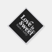 Serviette En Papier L'amour est un mariage doux et personnalisé (Coin)