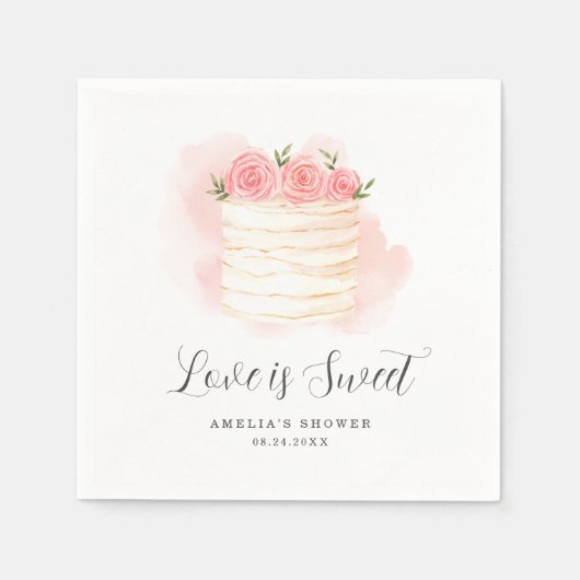 Serviette En Papier L'Amour Est Une Douche Mariale Douce Invitation (Devant)